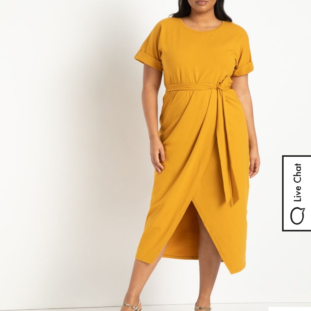 Brand New Yellow Wrap Dress